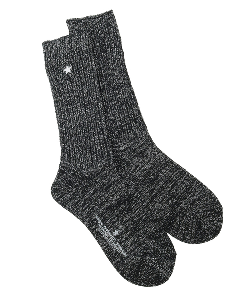 CONVERSE TOKYO(コンバーストウキョウ)の「STAR★ GLITTER RIB SOX(ソックス/靴下・レディース・ベージュ/ブラック/グレー・FREE)」の2枚目の写真