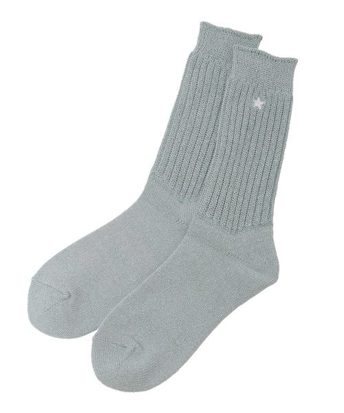 CONVERSE TOKYO(コンバーストウキョウ)の「STAR★ GLITTER RIB SOX(ソックス/靴下・レディース・ベージュ/ブラック/グレー・FREE)」の4枚目の写真