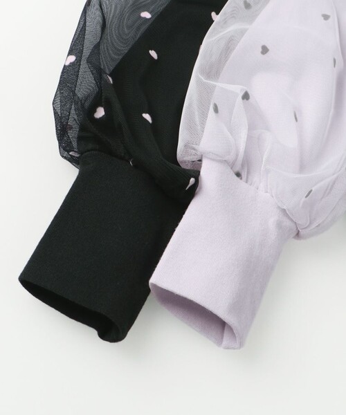 BRANSHES（ブランシェス）の「袖チュール長袖Tシャツ（Tシャツ/カットソー・キッズ・ラベンダー/ブラック・90/100/130/80/120/140/110/150）」の4枚目の写真