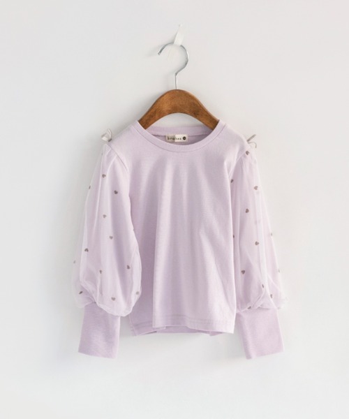 BRANSHES（ブランシェス）の「袖チュール長袖Tシャツ（Tシャツ/カットソー・キッズ・ラベンダー/ブラック・90/100/130/80/120/140/110/150）」の16枚目の写真