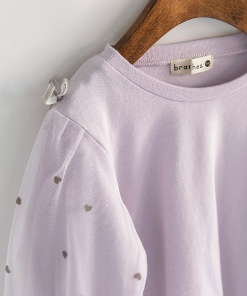 BRANSHES（ブランシェス）の「袖チュール長袖Tシャツ（Tシャツ/カットソー・キッズ・ラベンダー/ブラック・90/100/130/80/120/140/110/150）」の17枚目の写真