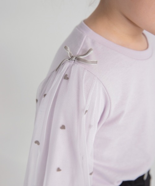 BRANSHES（ブランシェス）の「袖チュール長袖Tシャツ（Tシャツ/カットソー・キッズ・ラベンダー/ブラック・90/100/130/80/120/140/110/150）」の14枚目の写真