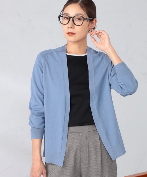 GALLORIA（ギャローリア）の「マシンウォッシャブル　ミドルトッパーカーディガン（カーディガン/ボレロ・レディース・グレー/ブルーグレー/ブラック・L/LL/S/M）」の3枚目の写真