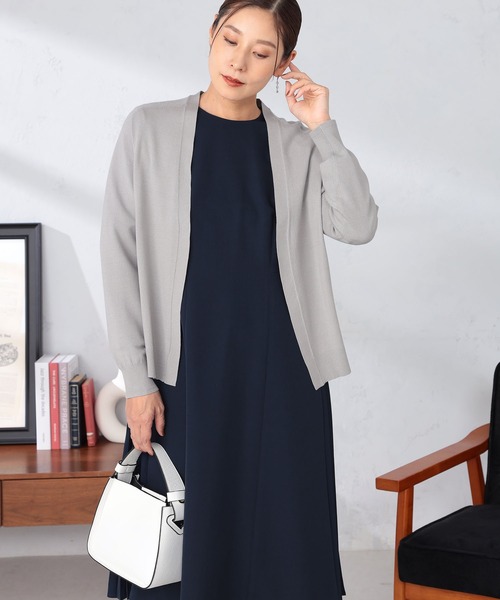 GALLORIA（ギャローリア）の「マシンウォッシャブル　ミドルトッパーカーディガン（カーディガン/ボレロ・レディース・グレー/ブルーグレー/ブラック・L/LL/S/M）」の6枚目の写真