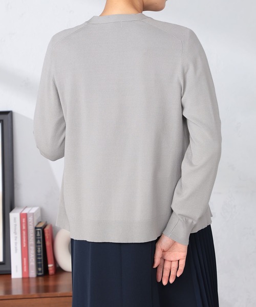 GALLORIA（ギャローリア）の「マシンウォッシャブル　ミドルトッパーカーディガン（カーディガン/ボレロ・レディース・グレー/ブルーグレー/ブラック・L/LL/S/M）」の5枚目の写真