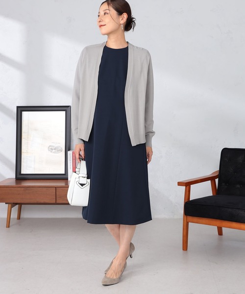 GALLORIA（ギャローリア）の「マシンウォッシャブル　ミドルトッパーカーディガン（カーディガン/ボレロ・レディース・グレー/ブルーグレー/ブラック・L/LL/S/M）」の7枚目の写真