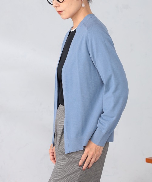 GALLORIA（ギャローリア）の「マシンウォッシャブル　ミドルトッパーカーディガン（カーディガン/ボレロ・レディース・グレー/ブルーグレー/ブラック・L/LL/S/M）」の12枚目の写真