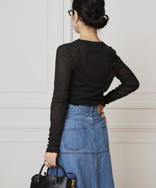 IENA LA BOUCLE(イエナラブークル)の「《追加》IENA LA BOUCLE 水撚りガスフライスクルーロングTシャツ(Tシャツ/カットソー・レディース・ホワイト/サックスブルー/ブラック/ブラウン・FREE)」の10枚目の写真