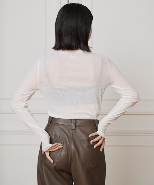 IENA LA BOUCLE(イエナラブークル)の「《追加》IENA LA BOUCLE 水撚りガスフライスクルーロングTシャツ(Tシャツ/カットソー・レディース・ホワイト/サックスブルー/ブラック/ブラウン・FREE)」の14枚目の写真
