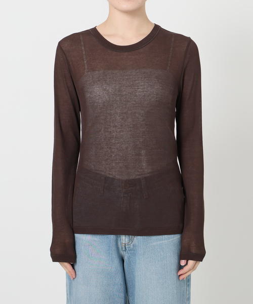 IENA LA BOUCLE(イエナラブークル)の「《追加》IENA LA BOUCLE 水撚りガスフライスクルーロングTシャツ(Tシャツ/カットソー・レディース・ホワイト/サックスブルー/ブラック/ブラウン・FREE)」の20枚目の写真