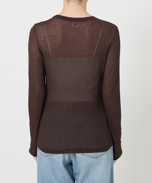 IENA LA BOUCLE(イエナラブークル)の「《追加》IENA LA BOUCLE 水撚りガスフライスクルーロングTシャツ(Tシャツ/カットソー・レディース・ホワイト/サックスブルー/ブラック/ブラウン・FREE)」の22枚目の写真