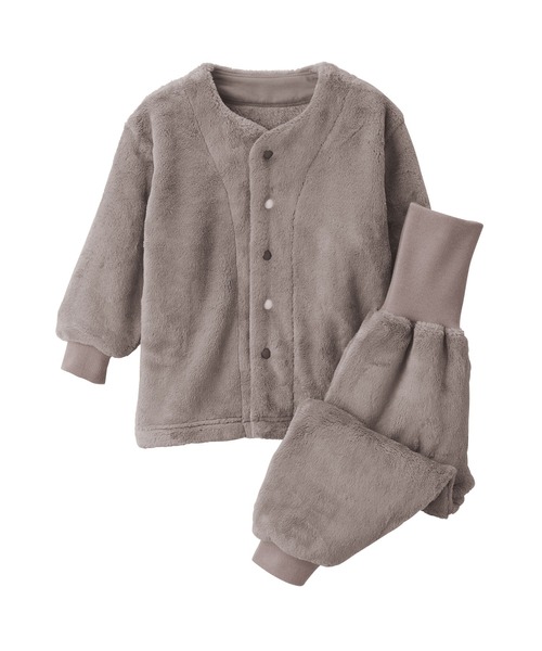 無印良品（ムジルシリョウヒン）の「ベビー　着る毛布　腹巻付きお着替えパジャマ（ルームウェア/パジャマ・キッズ・ピンク/ブルー系/ブラウン系・100-110/80-90）」の2枚目の写真