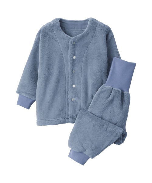 無印良品（ムジルシリョウヒン）の「ベビー　着る毛布　腹巻付きお着替えパジャマ（ルームウェア/パジャマ・キッズ・ピンク/ブルー系/ブラウン系・100-110/80-90）」の3枚目の写真