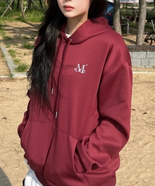 MUCENT（ムセント）の「【MUCENT】ブランド直輸入正規品/MUCENT シグネチャー ベーシック ロゴ フードT ユニセックス MUCENT SIGNATURE BASIC LOGO HOOD T UNISEX（パーカー・レディース・ブラック/レッド/モカ/チャコール・FREE）」の11枚目の写真