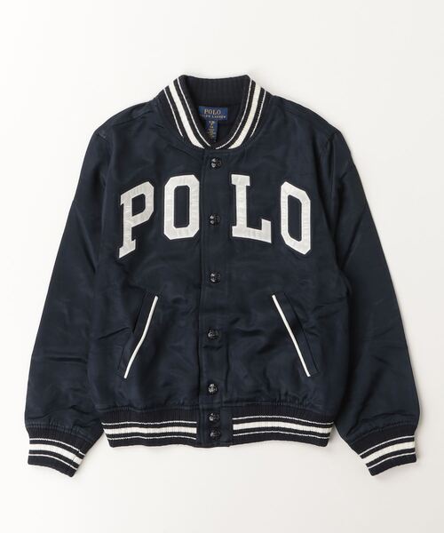 ロゴ サテン ベースボール ジャケット（スタジャン）｜POLO RALPH