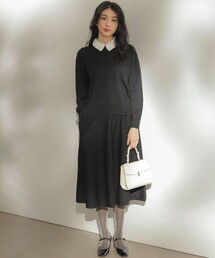 襟付きニットアップ