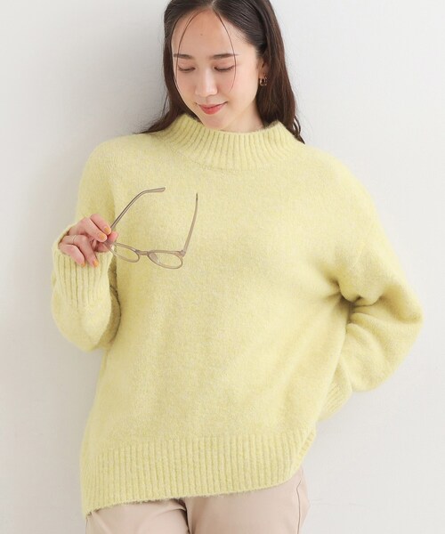 DRESKIP(ドレスキップ)の「【洗濯機可/S-LL】インせず着られる ふわふわハイネックニット(ニット/セーター・レディース・アイボリー/イエロー系その他/チャコールグレー/ブルー/グリーン/ベージュ・01/02/03/04)」の6枚目の写真