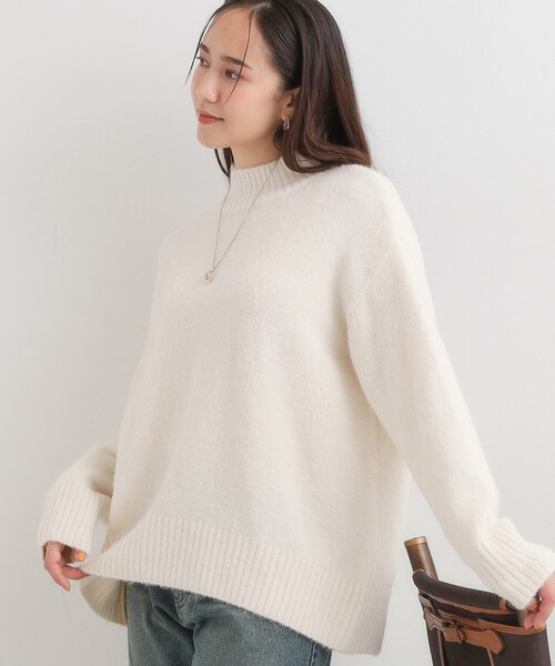 DRESKIP(ドレスキップ)の「【洗濯機可/S-LL】インせず着られる ふわふわハイネックニット(ニット/セーター・レディース・アイボリー/イエロー系その他/チャコールグレー/ブルー/グリーン/ベージュ・01/02/03/04)」の2枚目の写真