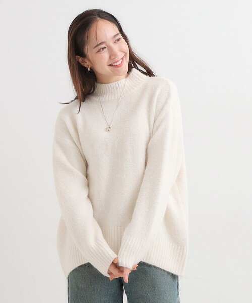 DRESKIP(ドレスキップ)の「【洗濯機可/S-LL】インせず着られる ふわふわハイネックニット(ニット/セーター・レディース・アイボリー/イエロー系その他/チャコールグレー/ブルー/グリーン/ベージュ・01/02/03/04)」の14枚目の写真