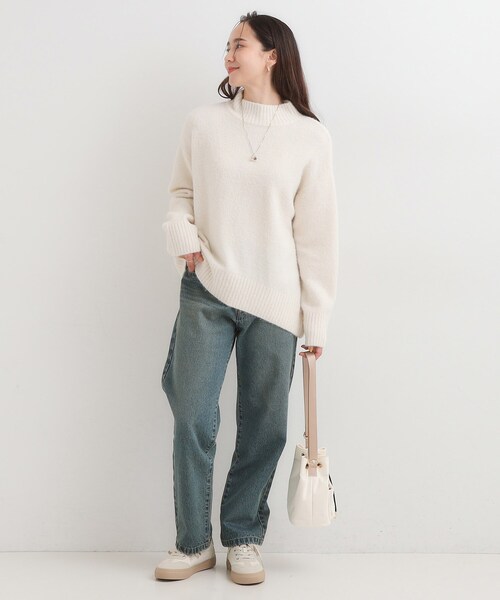 DRESKIP(ドレスキップ)の「【洗濯機可/S-LL】インせず着られる ふわふわハイネックニット(ニット/セーター・レディース・アイボリー/イエロー系その他/チャコールグレー/ブルー/グリーン/ベージュ・01/02/03/04)」の16枚目の写真