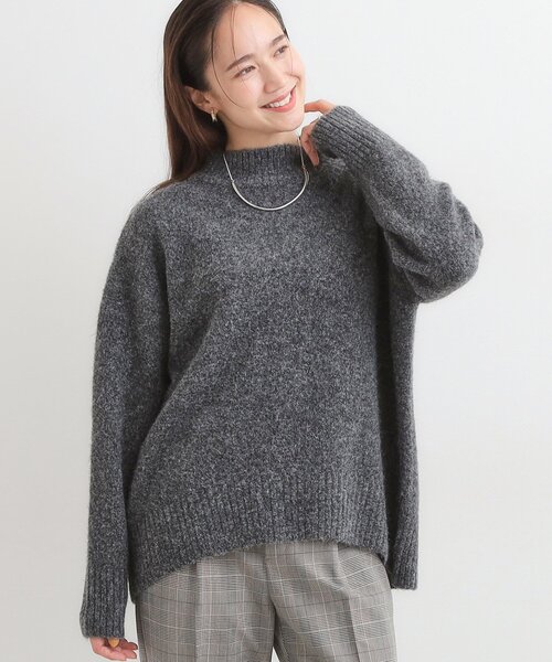 DRESKIP(ドレスキップ)の「【洗濯機可/S-LL】インせず着られる ふわふわハイネックニット(ニット/セーター・レディース・アイボリー/イエロー系その他/チャコールグレー/ブルー/グリーン/ベージュ・01/02/03/04)」の8枚目の写真