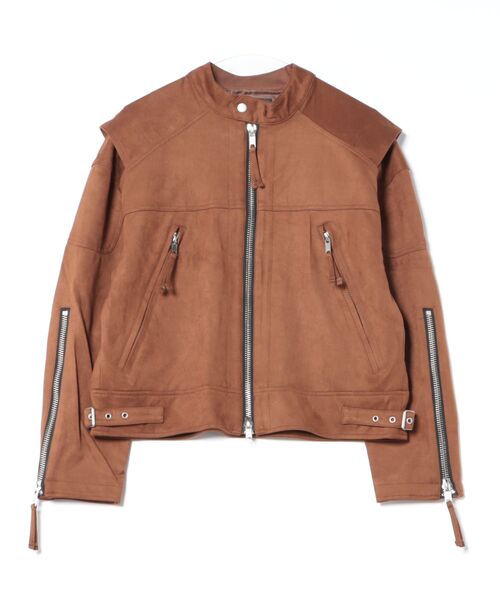 Chikashitsu +(チカシツプラス)の「【Chikashitsu +】suede biker jacket / 【チカシツプラス】スエードバイカージャケット <着用動画あり>(ブルゾン・メンズ・ブラック/ブラウン・M/L)」の16枚目の写真