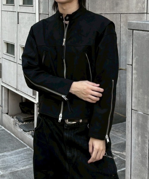 Chikashitsu +】suede biker jacket / 【チカシツプラス】スエード