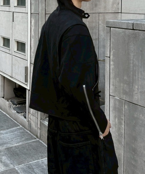 Chikashitsu +】suede biker jacket / 【チカシツプラス】スエード