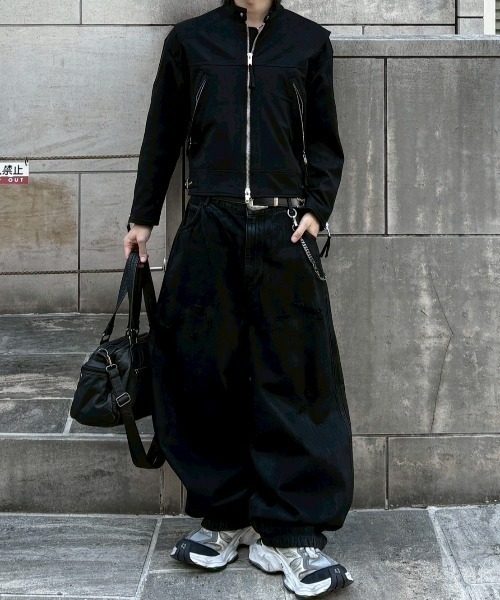 Chikashitsu +】suede biker jacket / 【チカシツプラス】スエード