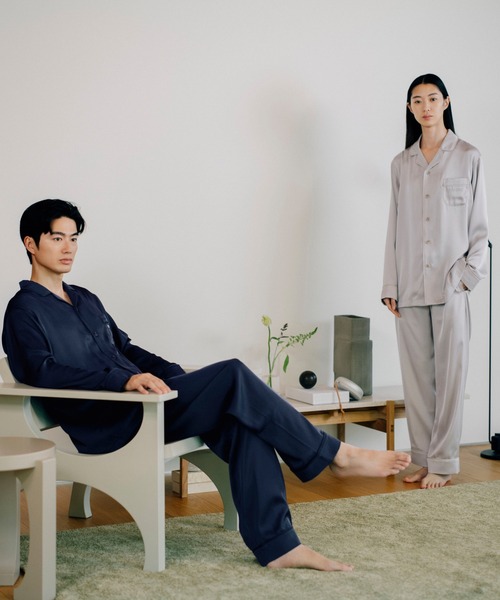 BAKUNE パジャマ サテン ロングパンツ（ルームウェア/パジャマ