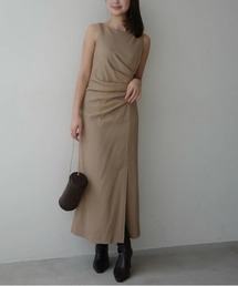 新品アニュアンスS ベージュワンピース ワッフルナローワンピース(S BEIGE): ワンピースanuans