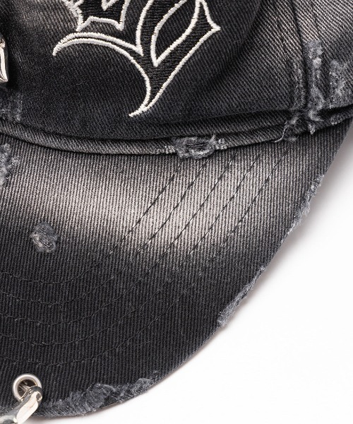 SUPPLIER(サプライヤー)の「A'GEM/9 × .kom『SUPPLIER/サプライヤー』PIERCED LOGO 6 PANEL CAP/ピアスロゴ6パネルキャップ(キャップ・メンズ・ブラック・FREE)」の7枚目の写真