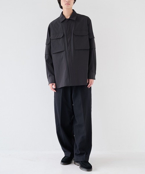 th products(ティーエイチプロダクト)の「【th products/ティーエイチプロダクツ】Military Shirt(シャツ/ブラウス・メンズ・ブラック/シルバー・1/2)」の3枚目の写真