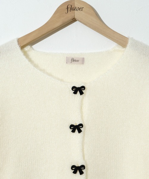 flower（フラワー）の「メリーリボンカーディガン（カーディガン/ボレロ・レディース・アイボリー/ブルーグレー・FREE）」の4枚目の写真