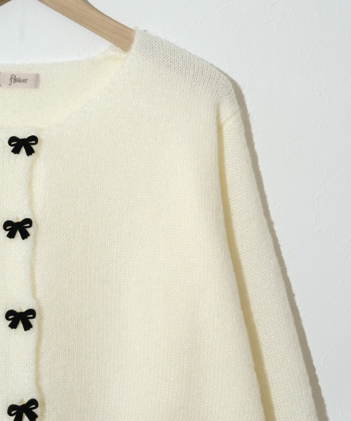flower（フラワー）の「メリーリボンカーディガン（カーディガン/ボレロ・レディース・アイボリー/ブルーグレー・FREE）」の6枚目の写真