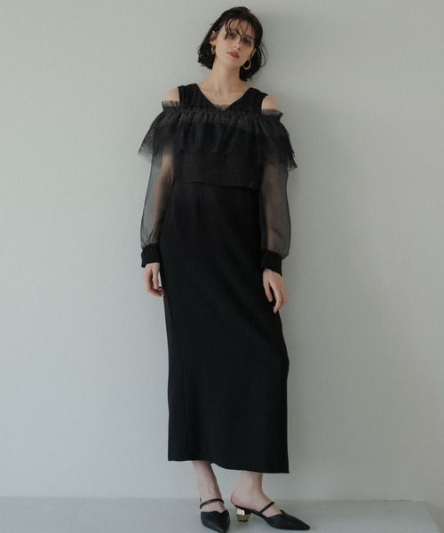 セール】3way tulle ruffles dress（ドレス）｜LE'RURE（リルアー）の