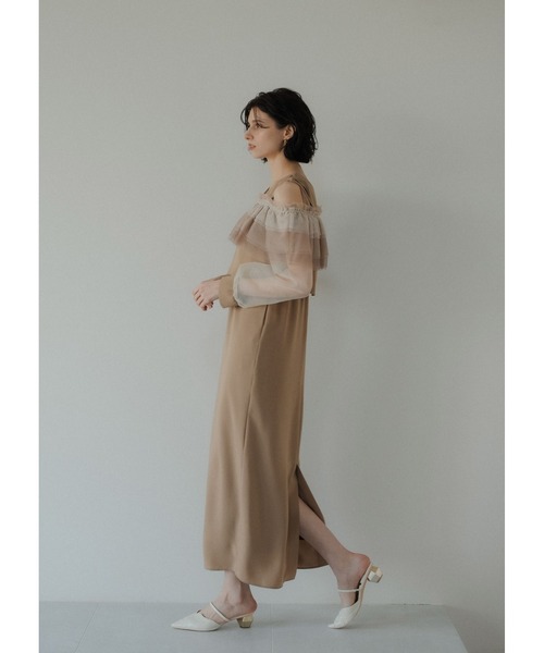 LE'RURE(リルアー)の「3way tulle ruffles dress(ドレス・レディース・ベージュ/グリーン/ブラック・SMALL/MEDIUM)」の5枚目の写真