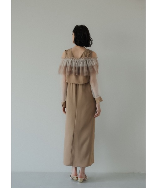 LE'RURE(リルアー)の「3way tulle ruffles dress(ドレス・レディース・ベージュ/グリーン/ブラック・SMALL/MEDIUM)」の6枚目の写真