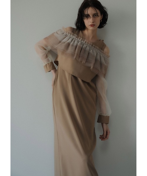 LE'RURE(リルアー)の「3way tulle ruffles dress(ドレス・レディース・ベージュ/グリーン/ブラック・SMALL/MEDIUM)」の11枚目の写真