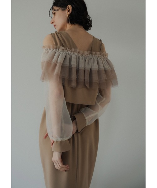 LE'RURE(リルアー)の「3way tulle ruffles dress(ドレス・レディース・ベージュ/グリーン/ブラック・SMALL/MEDIUM)」の12枚目の写真