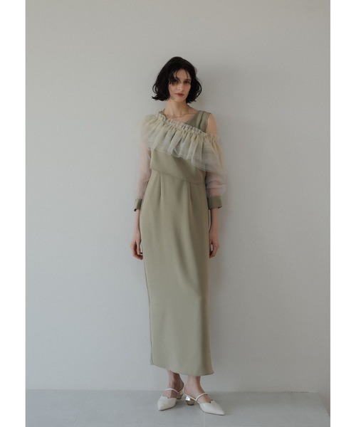 LE'RURE(リルアー)の「3way tulle ruffles dress(ドレス・レディース・ベージュ/グリーン/ブラック・SMALL/MEDIUM)」の14枚目の写真
