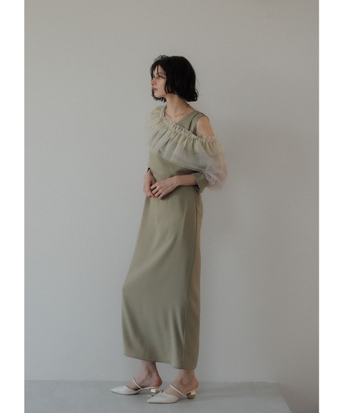 LE'RURE(リルアー)の「3way tulle ruffles dress(ドレス・レディース・ベージュ/グリーン/ブラック・SMALL/MEDIUM)」の15枚目の写真
