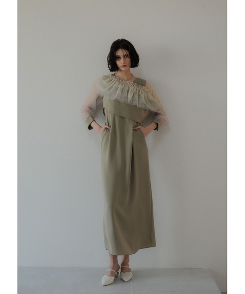 LE'RURE(リルアー)の「3way tulle ruffles dress(ドレス・レディース・ベージュ/グリーン/ブラック・SMALL/MEDIUM)」の17枚目の写真