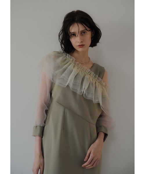 LE'RURE(リルアー)の「3way tulle ruffles dress(ドレス・レディース・ベージュ/グリーン/ブラック・SMALL/MEDIUM)」の18枚目の写真