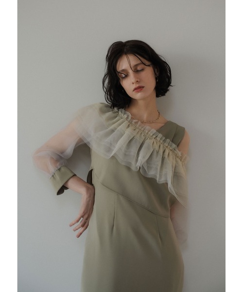 LE'RURE(リルアー)の「3way tulle ruffles dress(ドレス・レディース・ベージュ/グリーン/ブラック・SMALL/MEDIUM)」の19枚目の写真