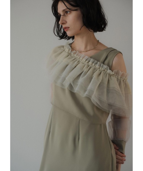 LE'RURE(リルアー)の「3way tulle ruffles dress(ドレス・レディース・ベージュ/グリーン/ブラック・SMALL/MEDIUM)」の20枚目の写真