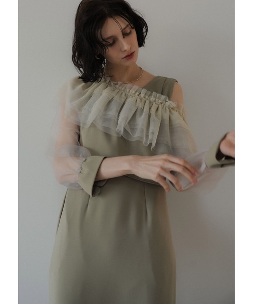 LE'RURE(リルアー)の「3way tulle ruffles dress(ドレス・レディース・ベージュ/グリーン/ブラック・SMALL/MEDIUM)」の21枚目の写真