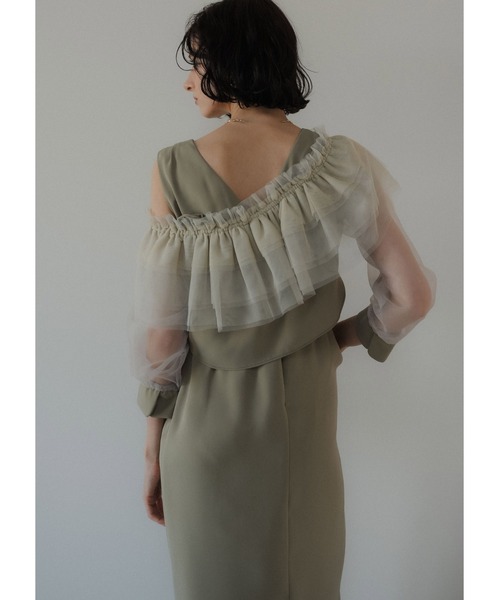 LE'RURE(リルアー)の「3way tulle ruffles dress(ドレス・レディース・ベージュ/グリーン/ブラック・SMALL/MEDIUM)」の22枚目の写真