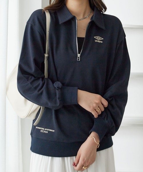 UMBRO(アンブロ)の「UMBRO・viola e viola別注/ハーフジップ裏毛スウェット(スウェット・レディース・ネイビー/オートミール・M/L/LL/3L)」の18枚目の写真