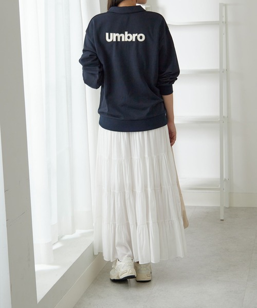 UMBRO(アンブロ)の「UMBRO・viola e viola別注/ハーフジップ裏毛スウェット(スウェット・レディース・ネイビー/オートミール・M/L/LL/3L)」の4枚目の写真